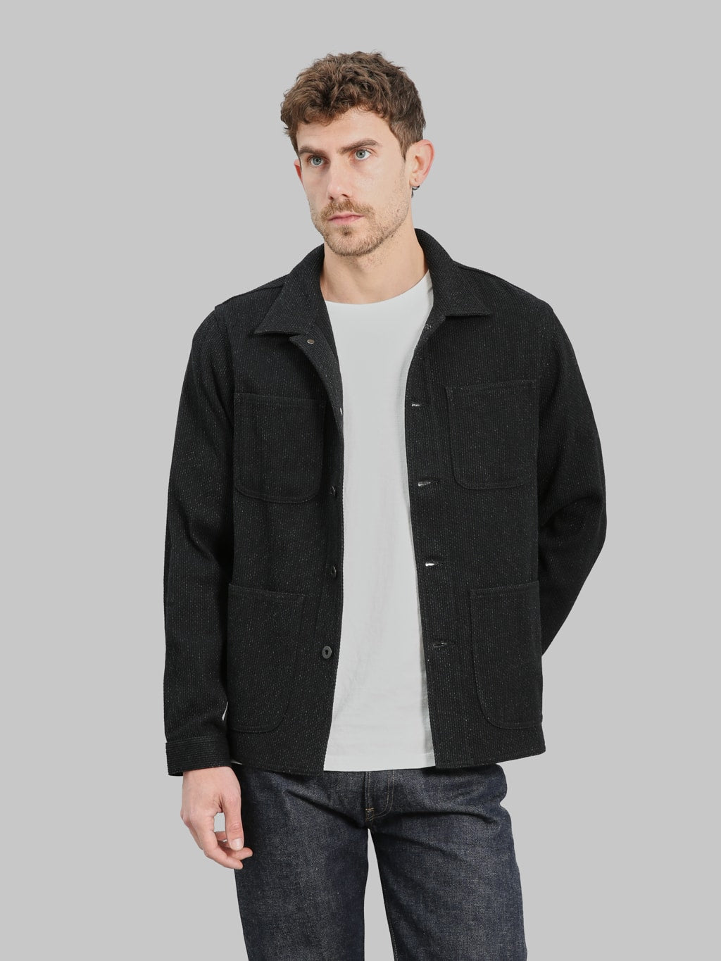 Japan Blue Sashiko Coverall Black styled