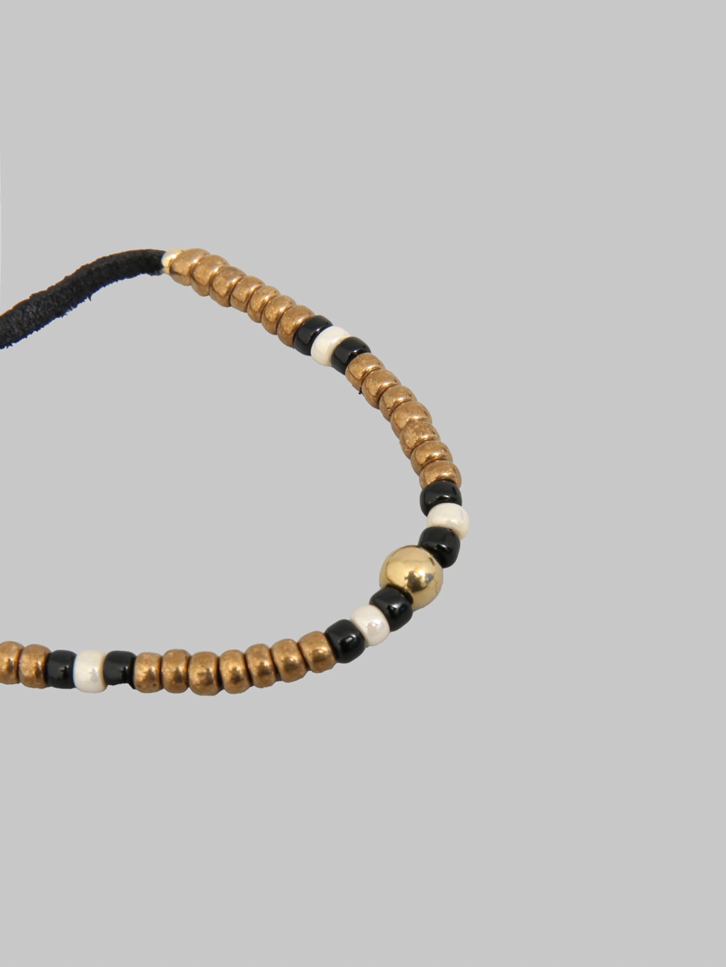 Kobashi Studio 5mm Japanese Beads Bracelet Gold Black Off White brass