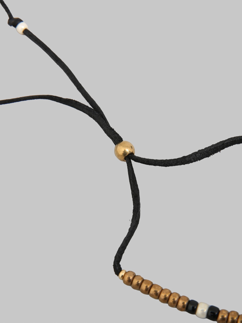 Kobashi Studio 5mm Japanese Beads Bracelet Gold Black Off White cords