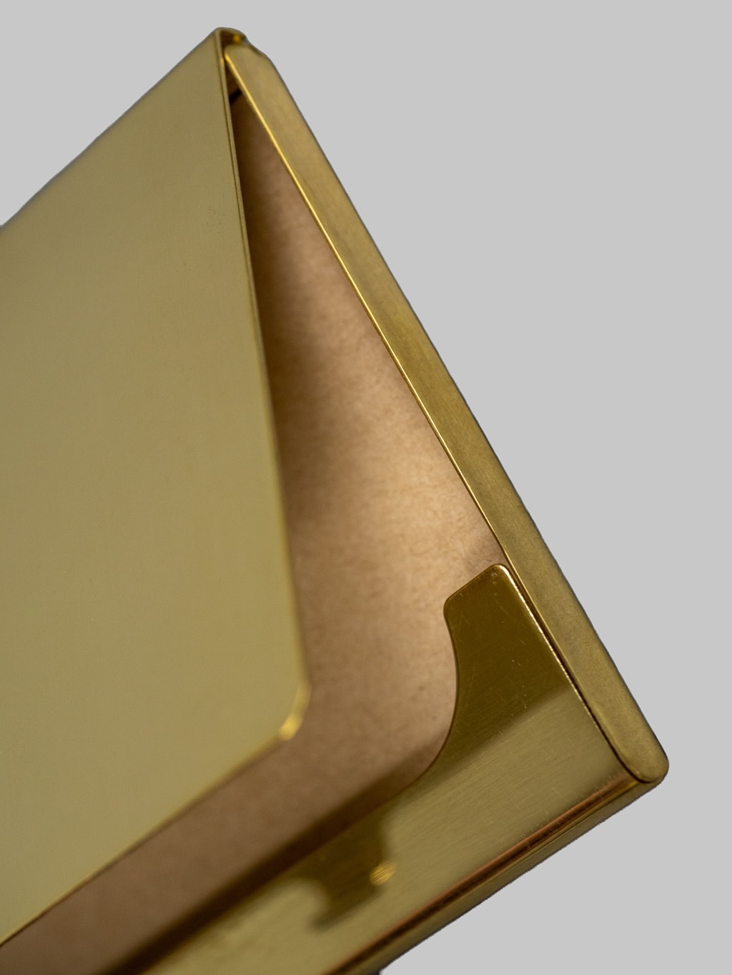 Kobashi Studio Card Case Solid Brass opening interior
