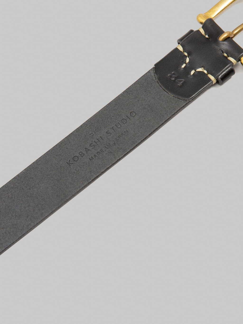 Kobashi Studio Hand Stitched Belt "Kihon" Buckle Black