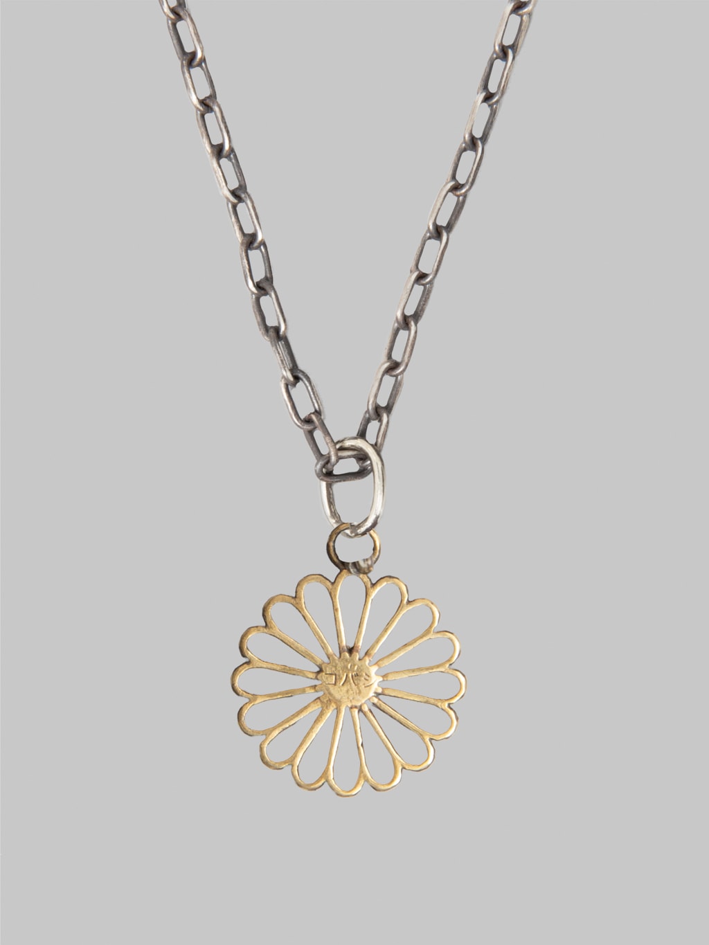 Kobashi Studio Kikumon Sukashi Charm Medium Brass back