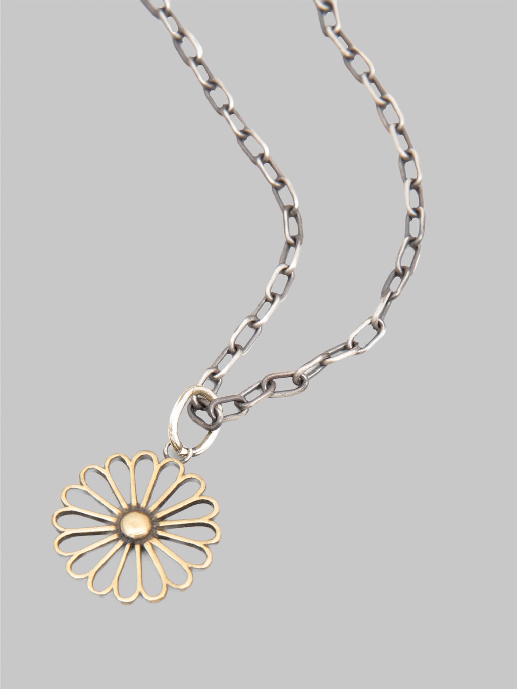 Kobashi Studio Kikumon Sukashi Charm Medium Brass front