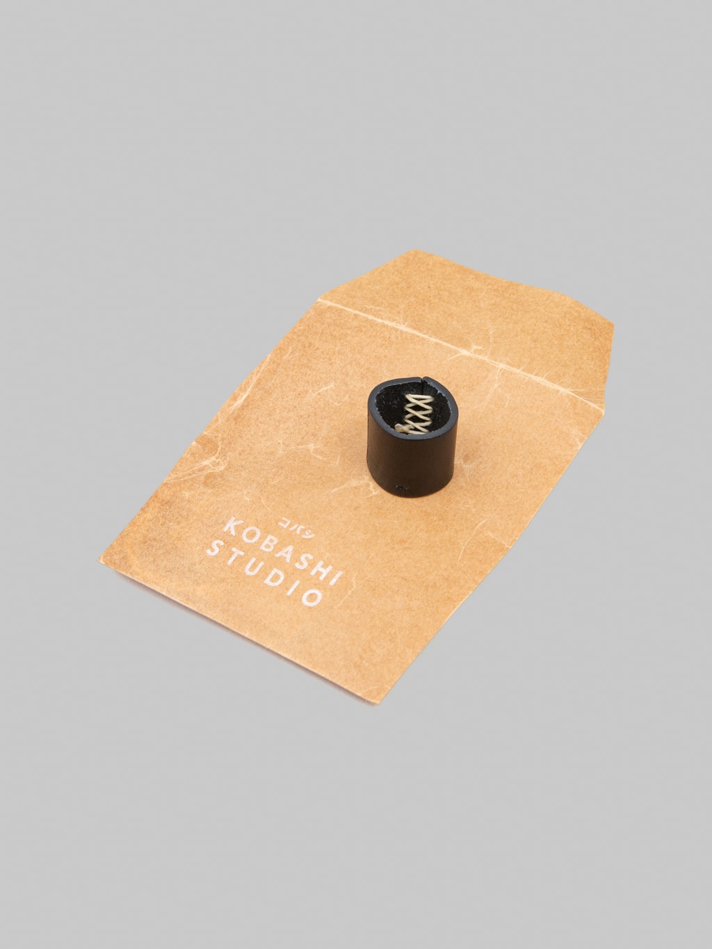 Kobashi Studio Leather Bandana Ring Black