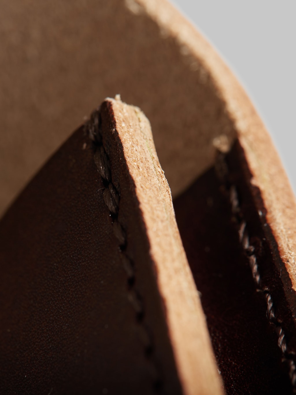 Kobashi Studio Leather Card Case brown texture fabric
