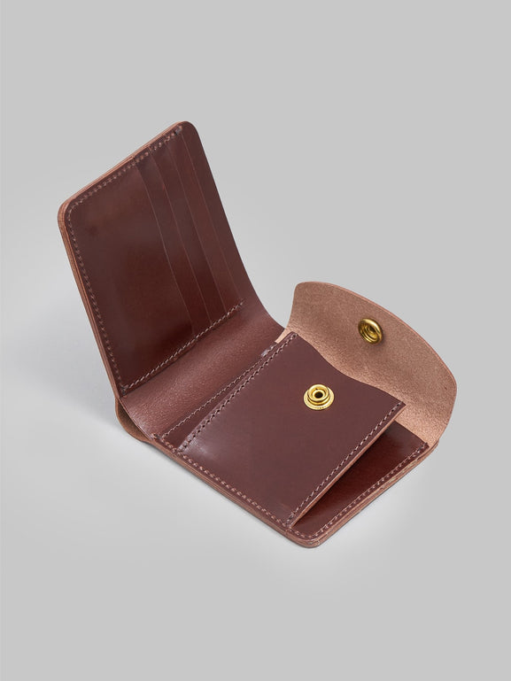 kobashi studio leather fold wallet brown interior
