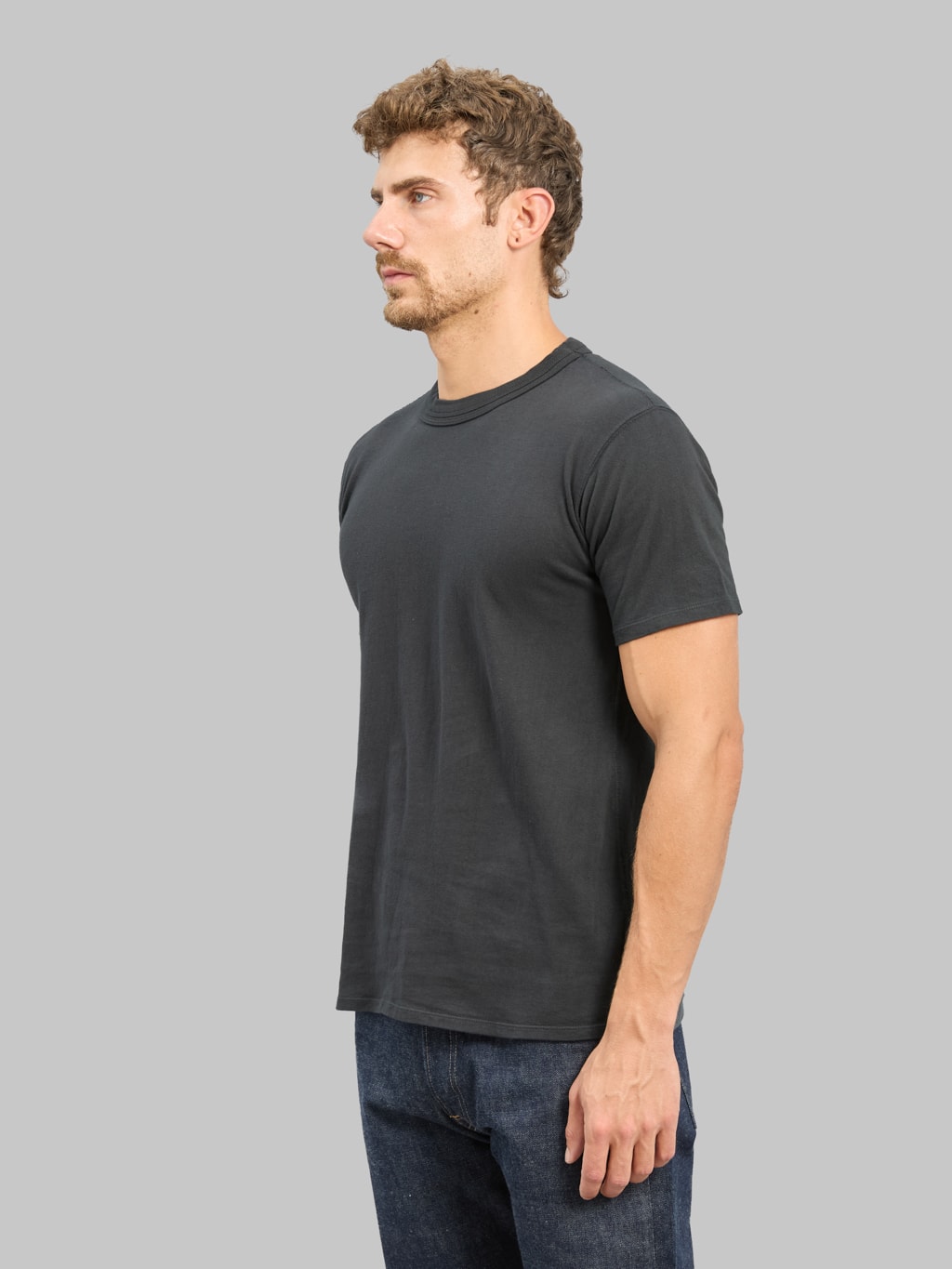 Loop & Weft Loopwheeled Double Binder Crewneck T-Shirt Antique Black