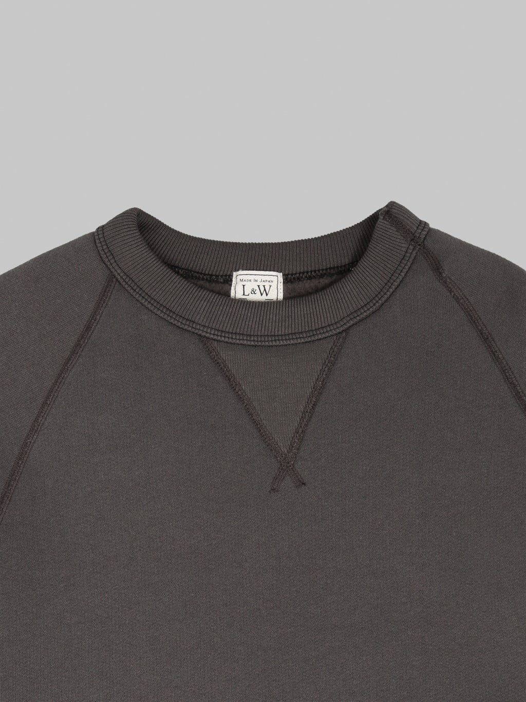 Loop & Weft Super Fluffy Knit Raglan V-Gusset Crewneck Sweatshirt Classic Black - Redcast Heritage Co.