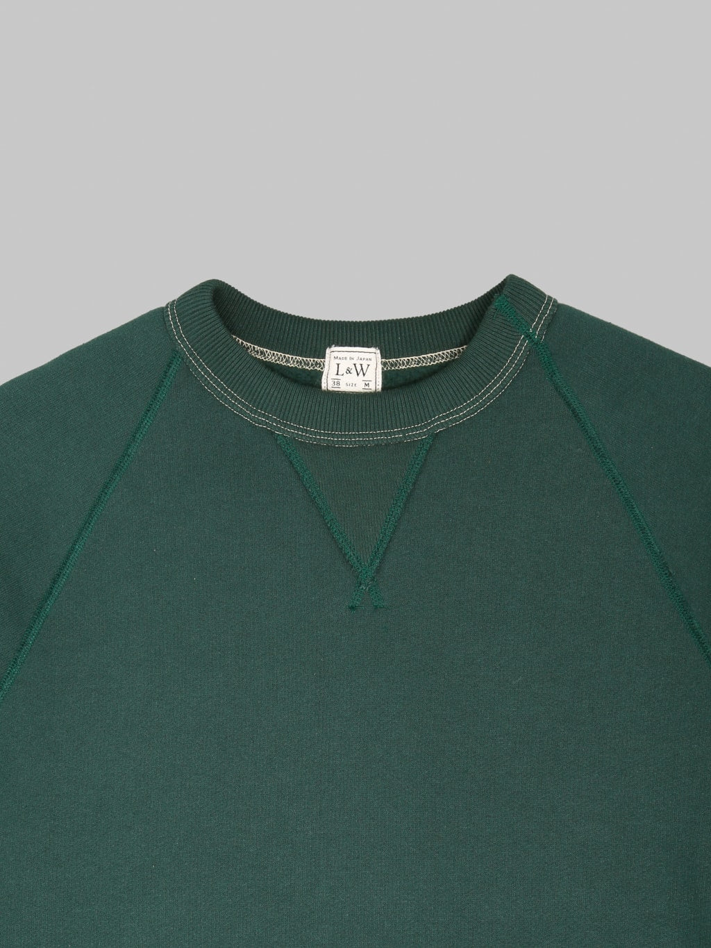 Loop & Weft Super Fluffy Knit Raglan V-Gusset Crewneck Sweatshirt Vintage Forest Green