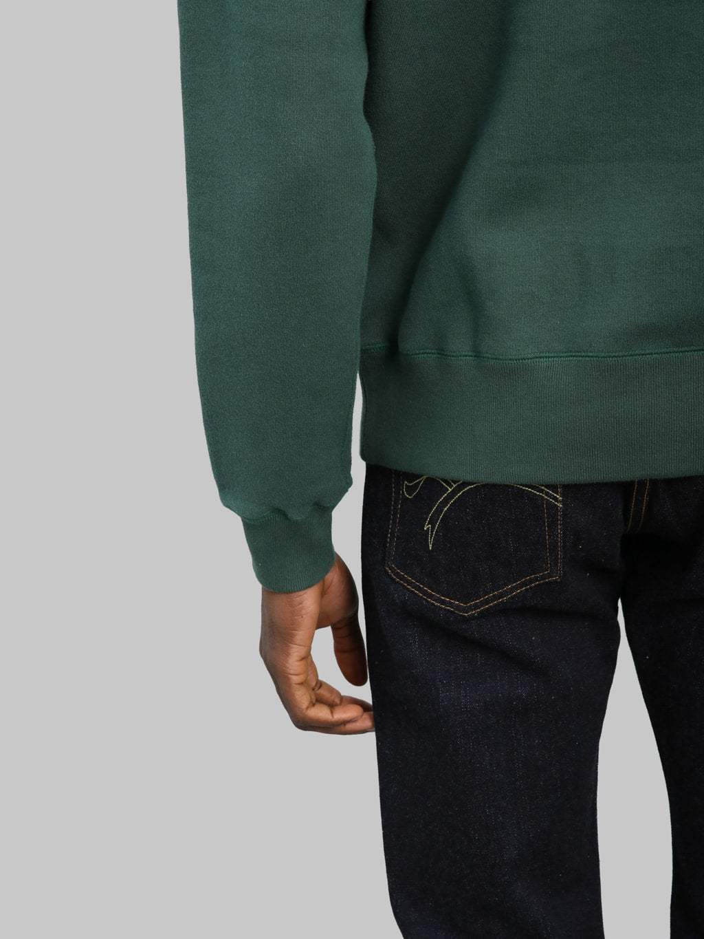 Loop & Weft Super Fluffy Knit Raglan V-Gusset Crewneck Sweatshirt Vintage Forest Green