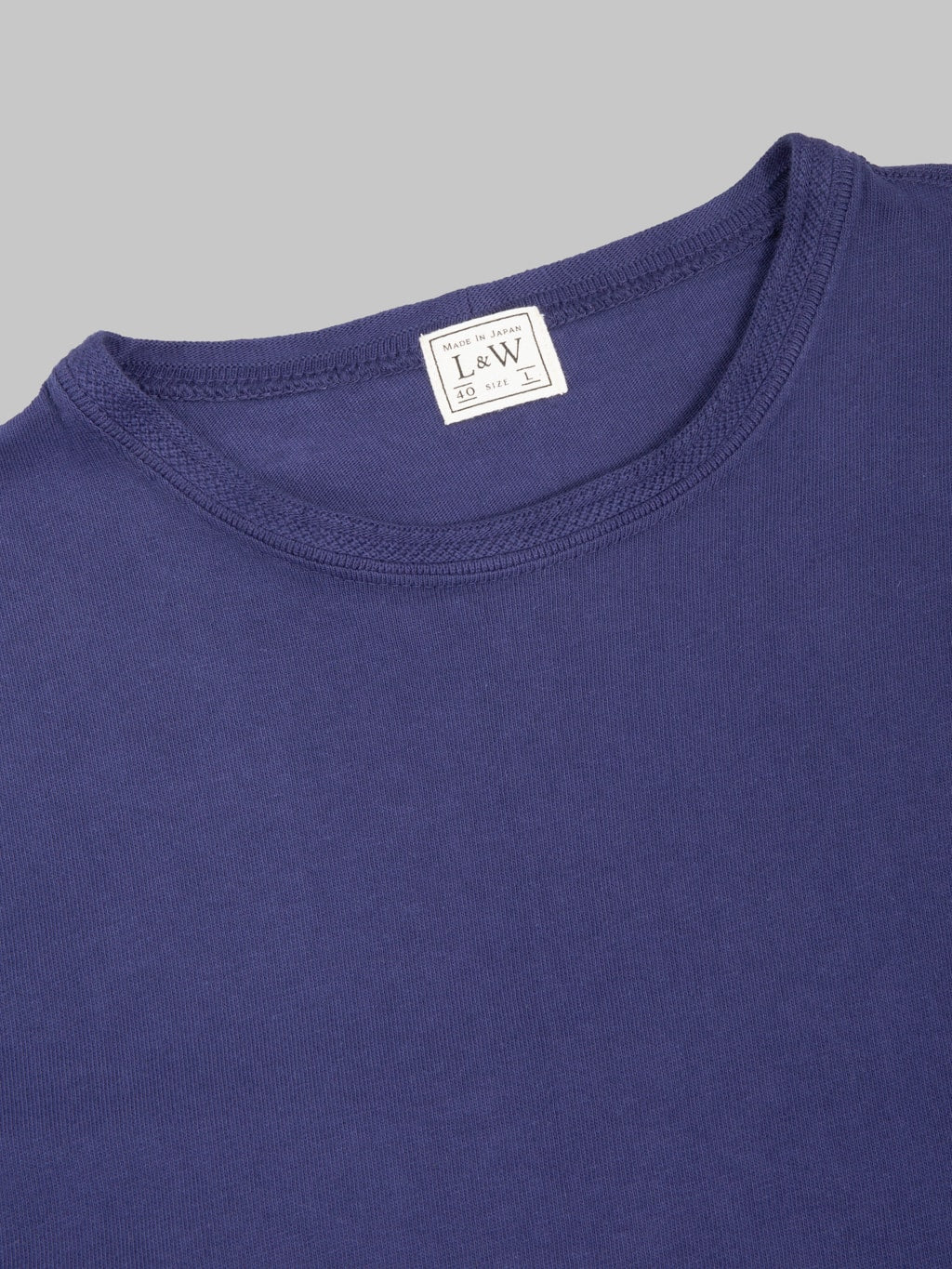 Loop & Weft Loopwheeled Ribbed Cuff Crewneck T-Shirt French Navy Blue