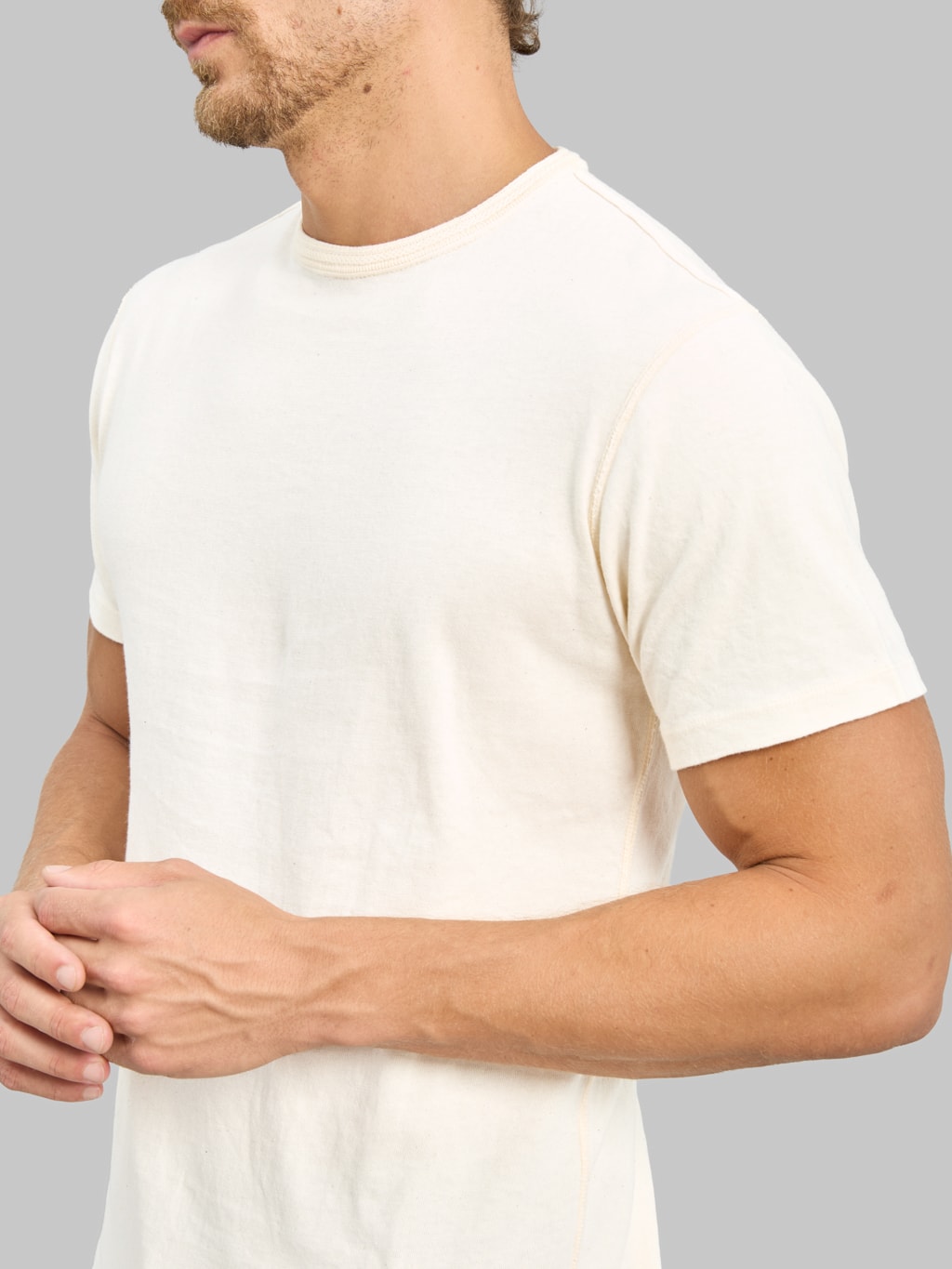 Loop & Weft Loopwheeled Shoulder Taped Crewneck T-Shirt Classic Ivory