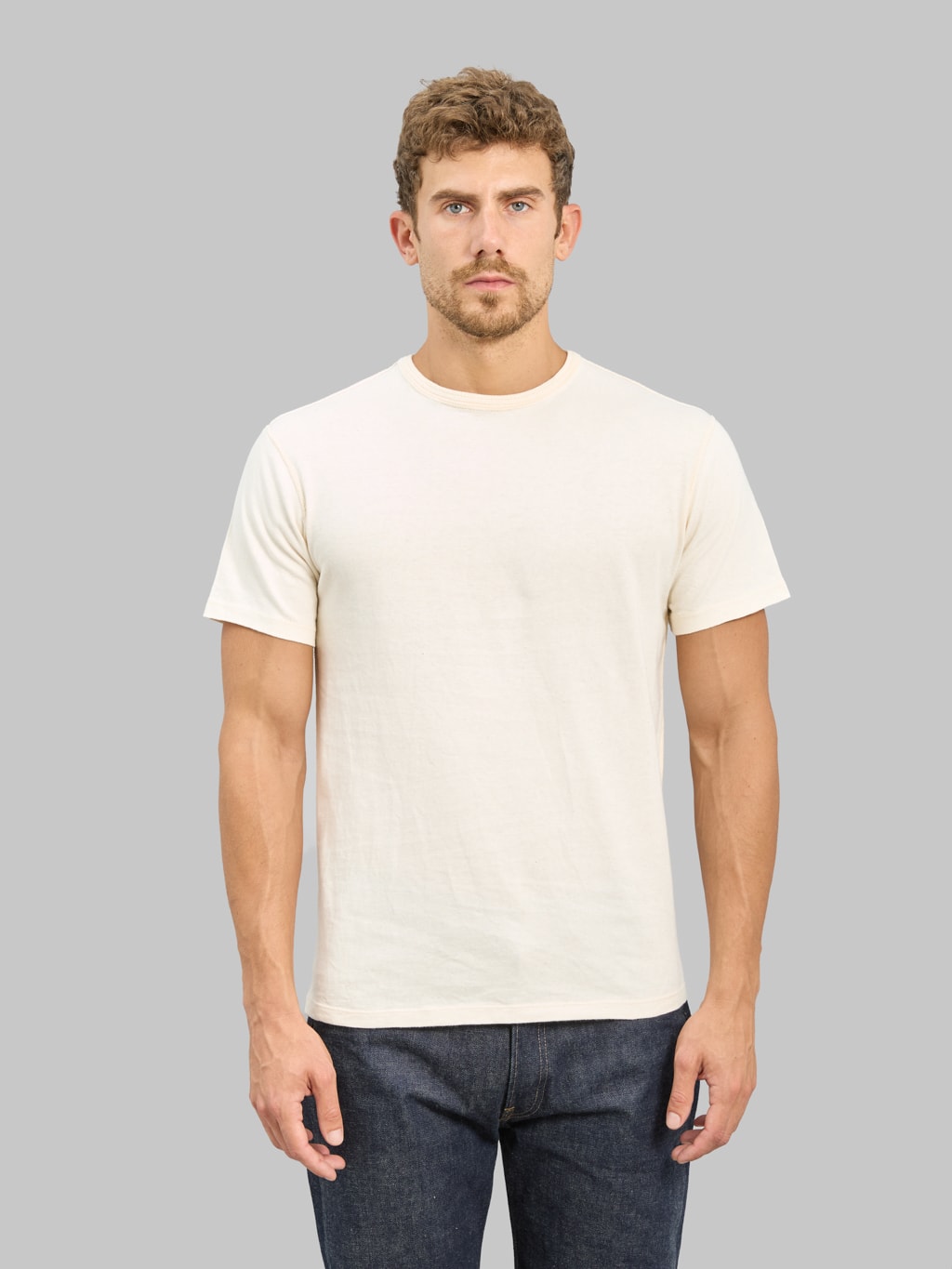Loop & Weft Loopwheeled Shoulder Taped Crewneck T-Shirt Classic Ivory