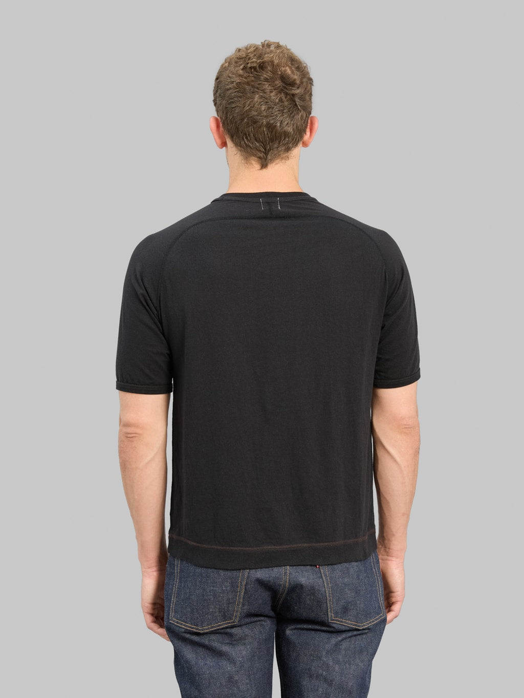 Loop & Weft Supima Cotton Freedom Sleeve Crewneck T-Shirt Royal Black