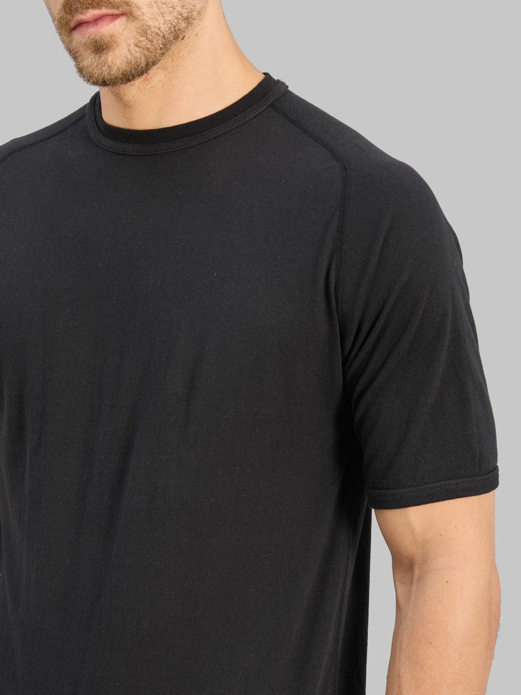 Loop & Weft Supima Cotton Freedom Sleeve Crewneck T-Shirt Royal Black