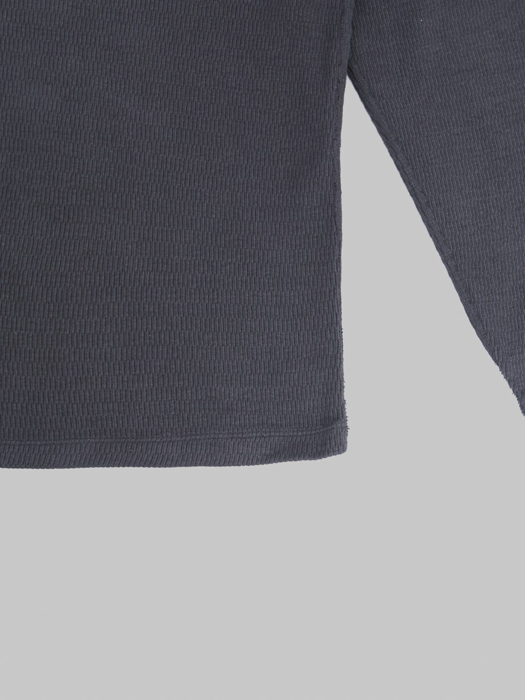 Loop & Weft Supima Long Honeycomb Knit Crewneck Thermal Antique Black