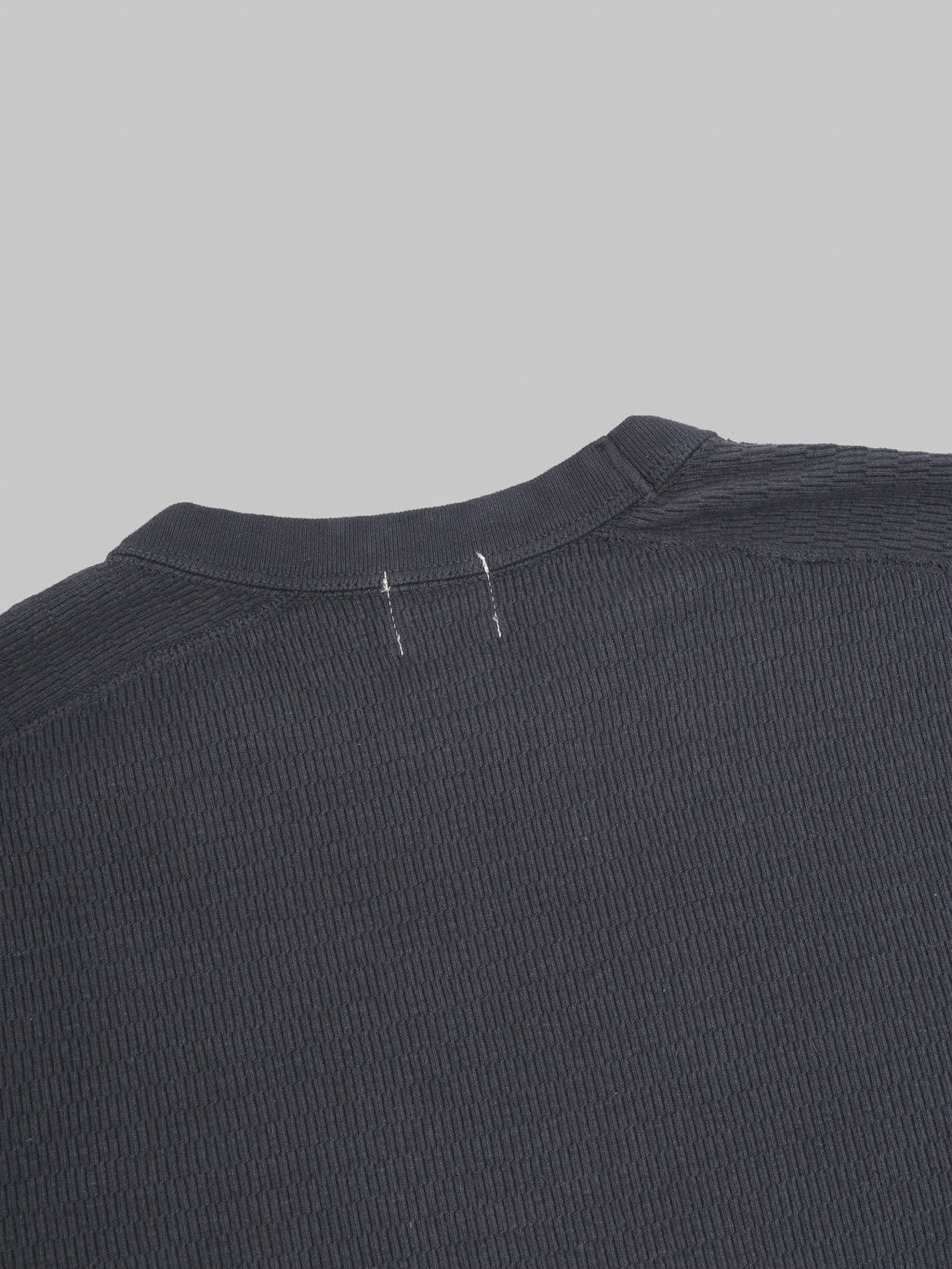 Loop & Weft Supima Long Honeycomb Knit Crewneck Thermal Antique Black