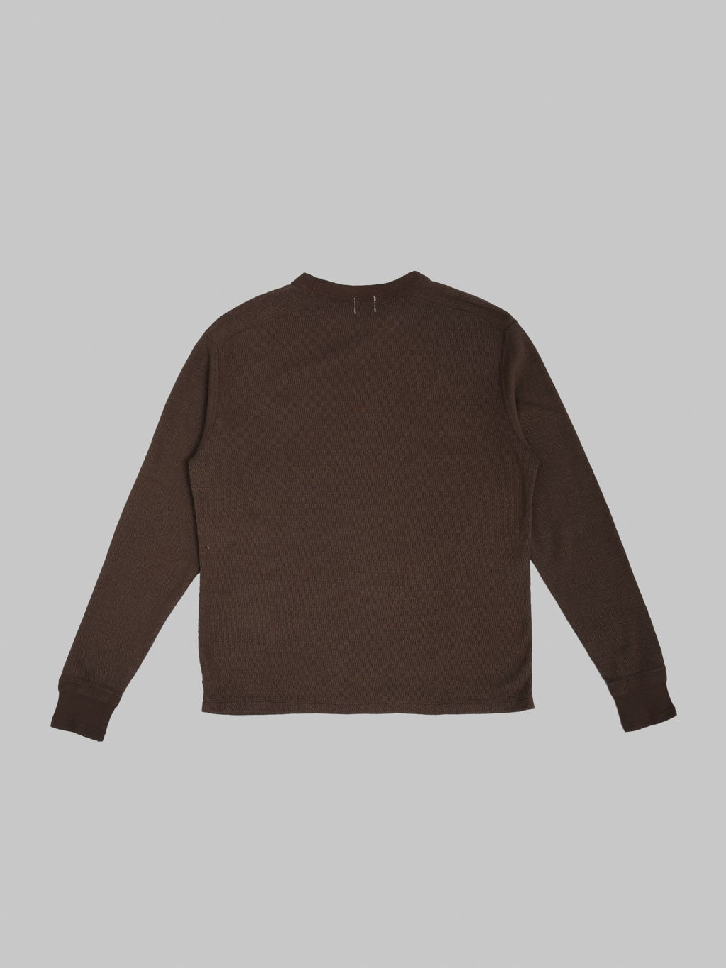 Loop & Weft Supima Long Honeycomb Knit Crewneck Thermal Oak Brown