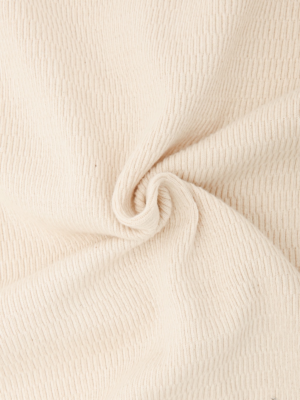 Loop & Weft Supima Long Honeycomb Knit Crewneck Thermal Vintage Ivory