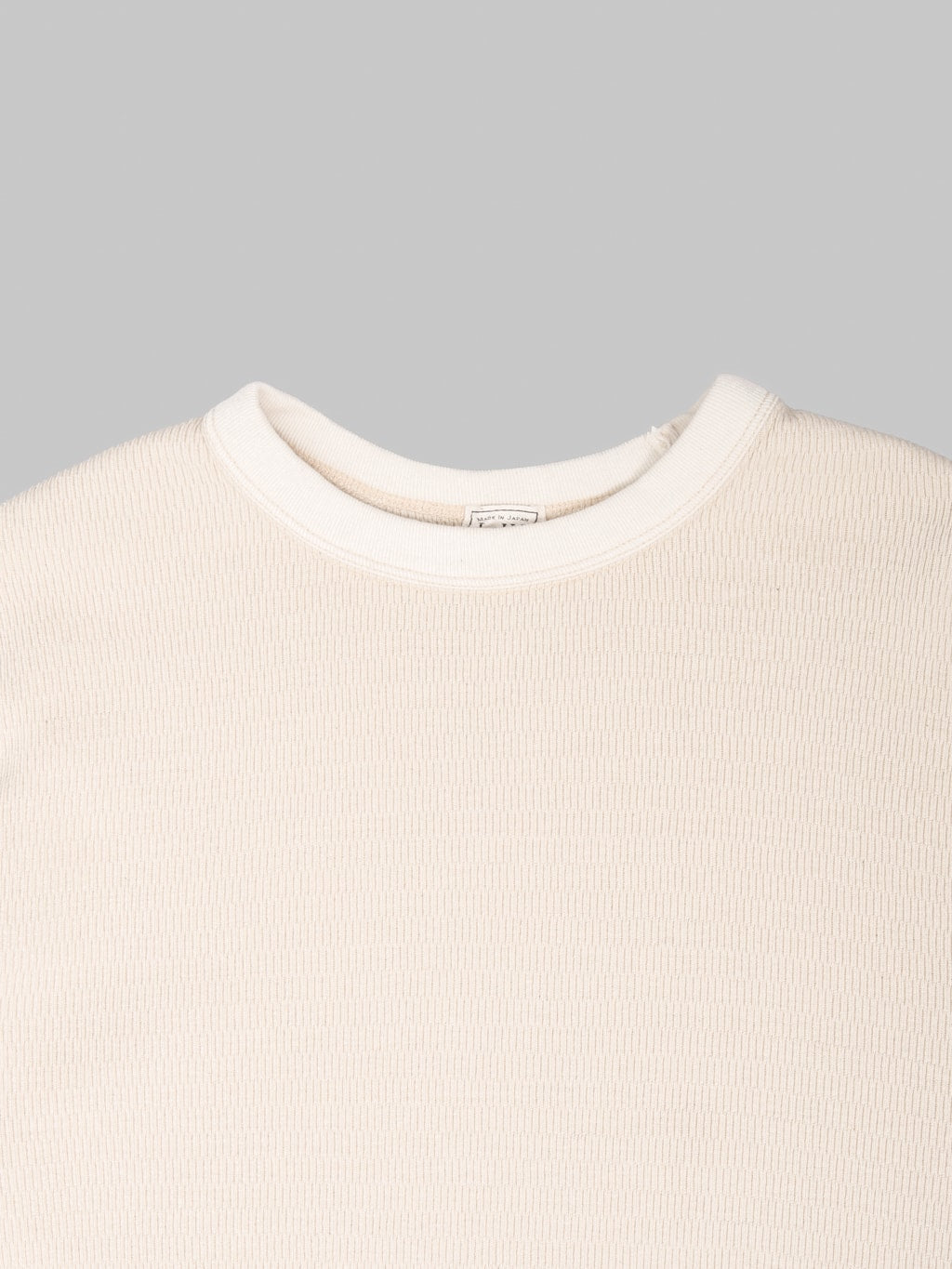 Loop & Weft Supima Long Honeycomb Knit Crewneck Thermal Vintage Ivory