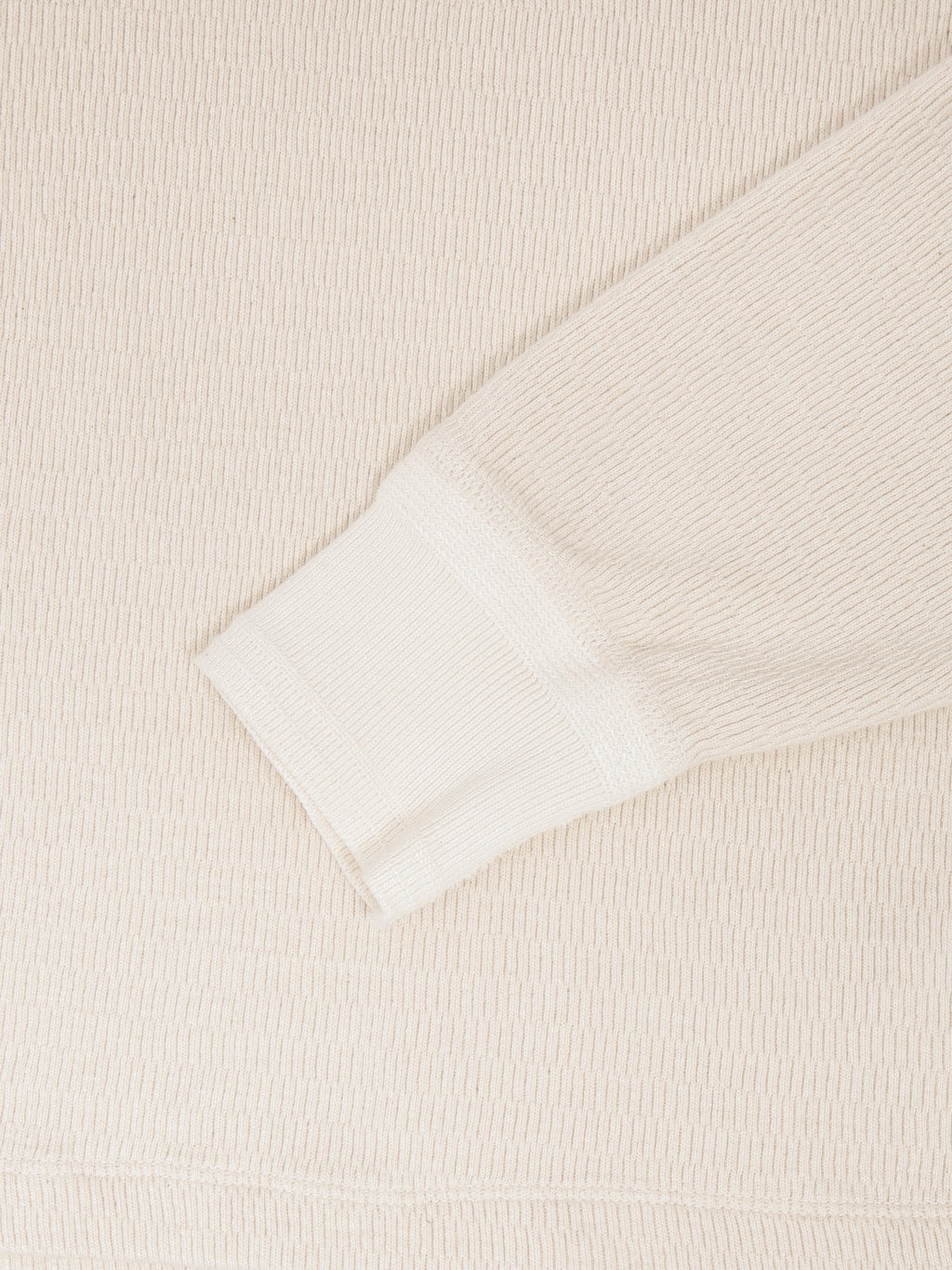 Loop & Weft Supima Long Honeycomb Knit Crewneck Thermal Vintage Ivory