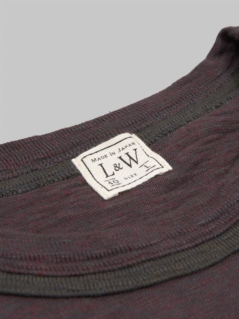 loop and weft double binder neck heather slub knit tshirt black label