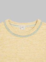 loop and weft double binder neck heather slub knit tshirt mustard collar