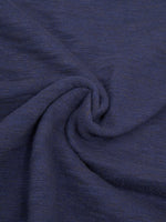loop and weft double binder neck heather slub knit tshirt navy texture
