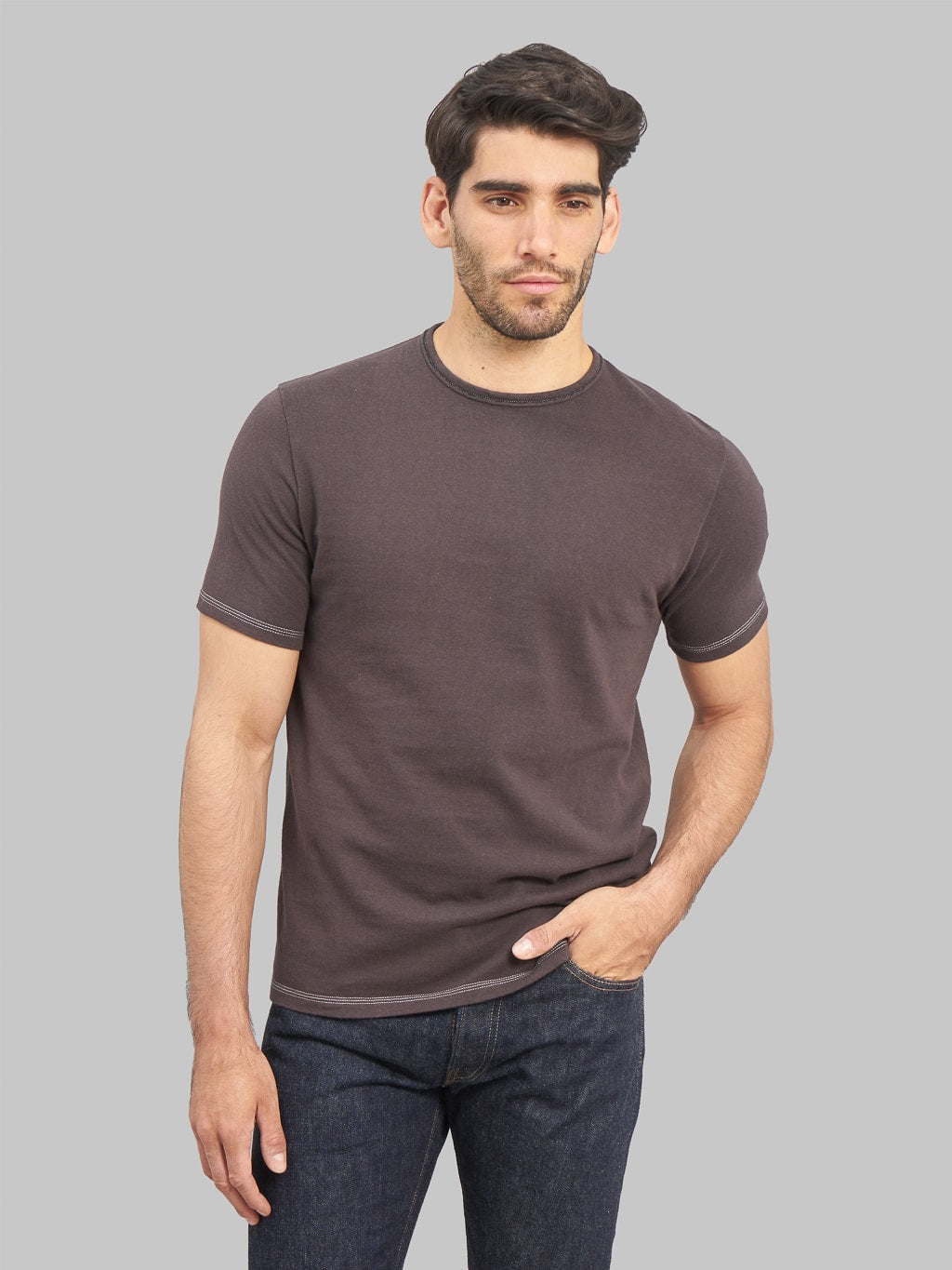 loop and weft recycled nep plating dot seam black front fit