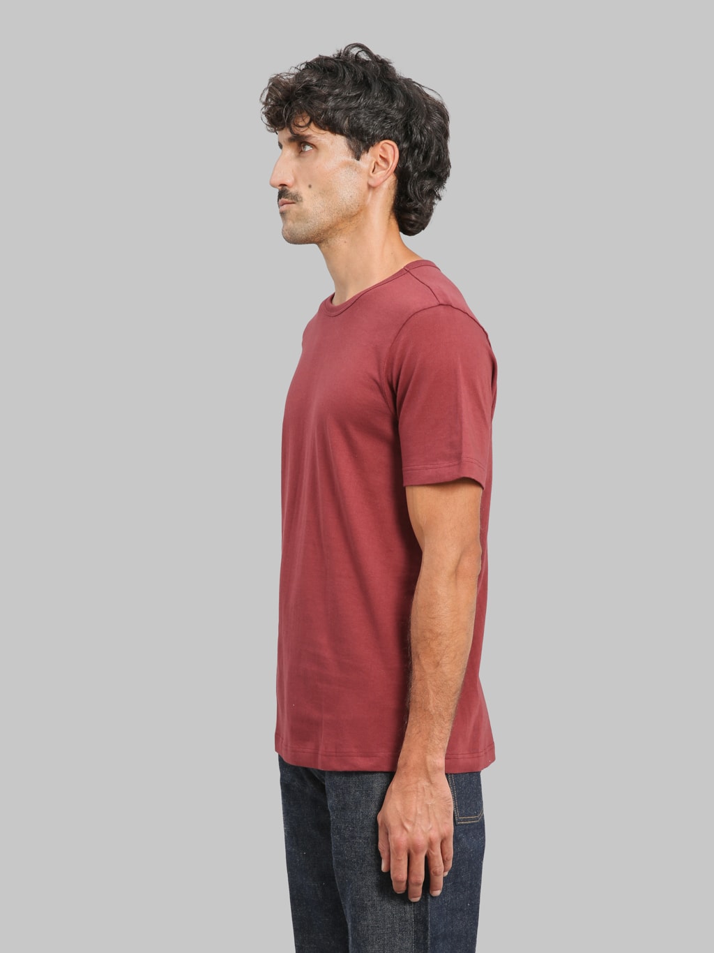 Merz b. Schwanen 1950s 4.6oz Loopwheeled Classic Fit T-Shirt Burgundy