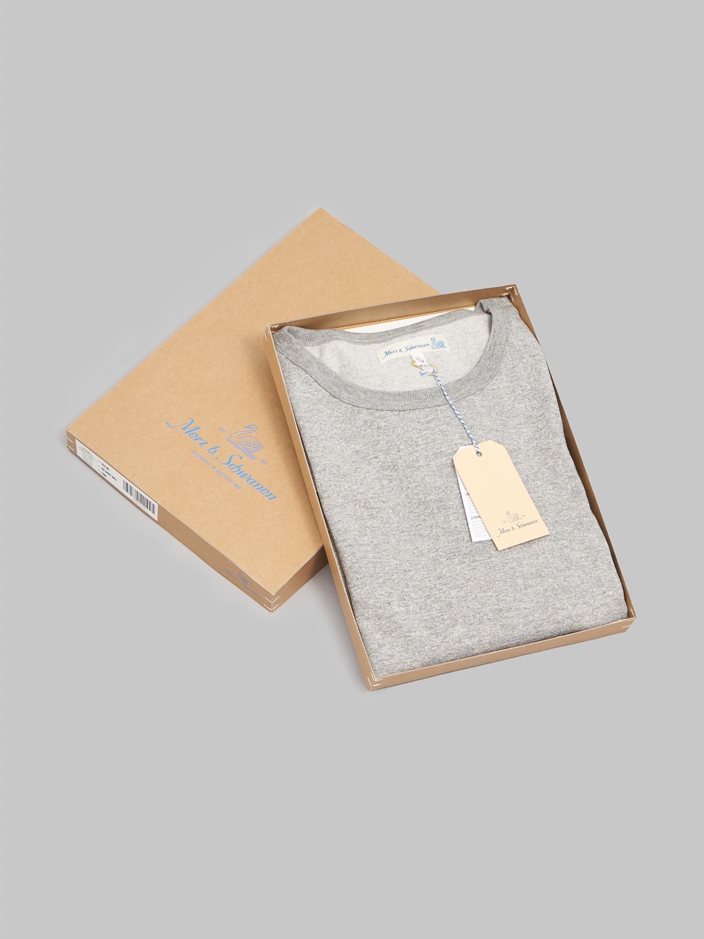 merz b schwanen 215 heavyweight loopwheeled Tshirt classic fit grey packaging