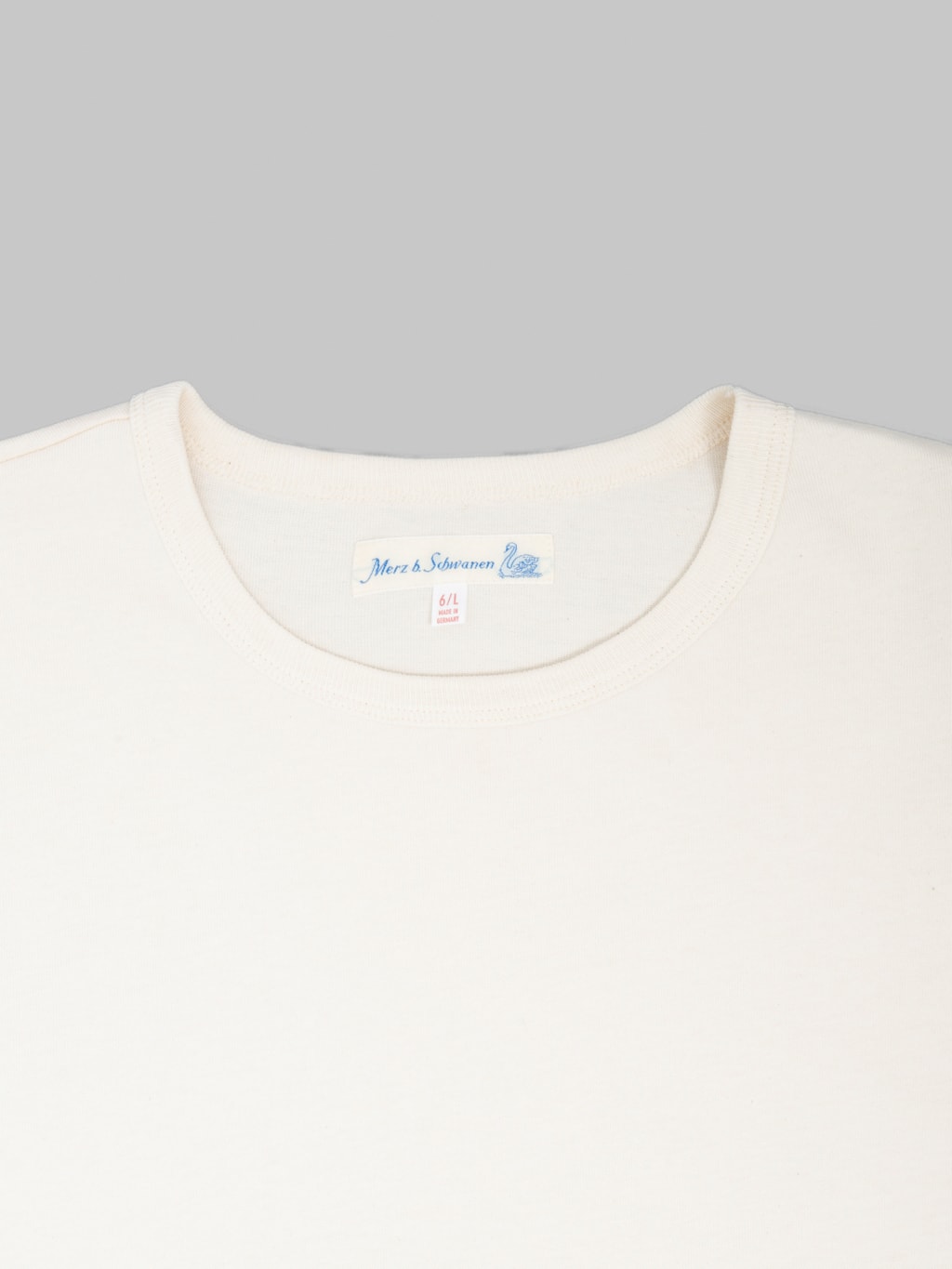 Merz b. Schwanen 2M15C Sturdy Jersey 6.8oz Crewneck Cropped Classic Fit T-Shirt Nature