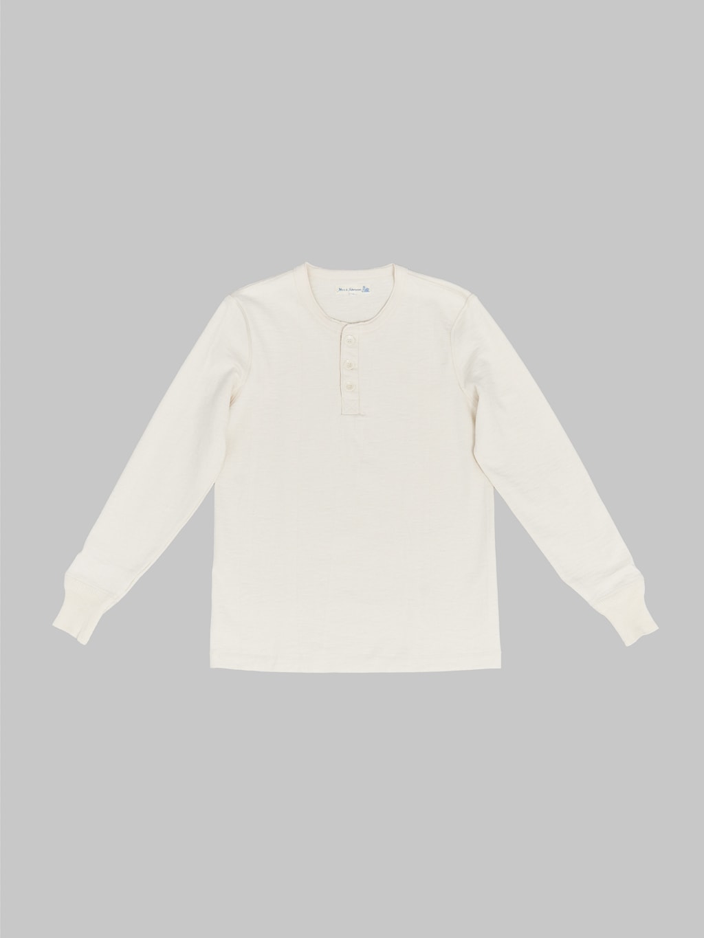 merz b schwanen 2S04 super heavyweight long henley loopwheeled tshirt nature front