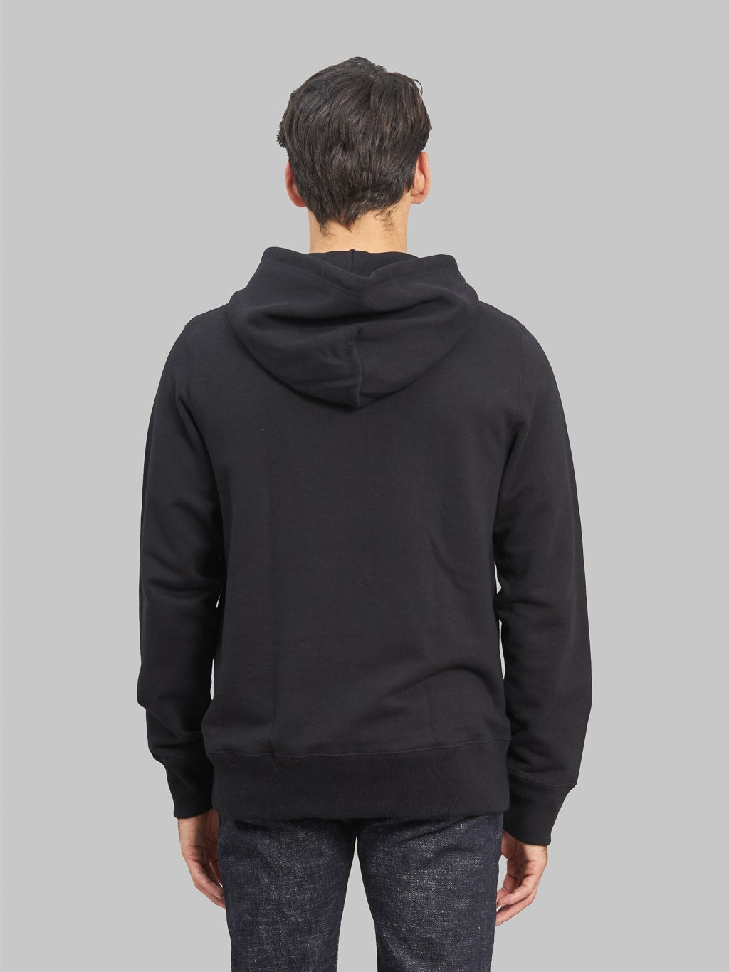 Merz b schwanen loopwheeled hoodie black model back fit