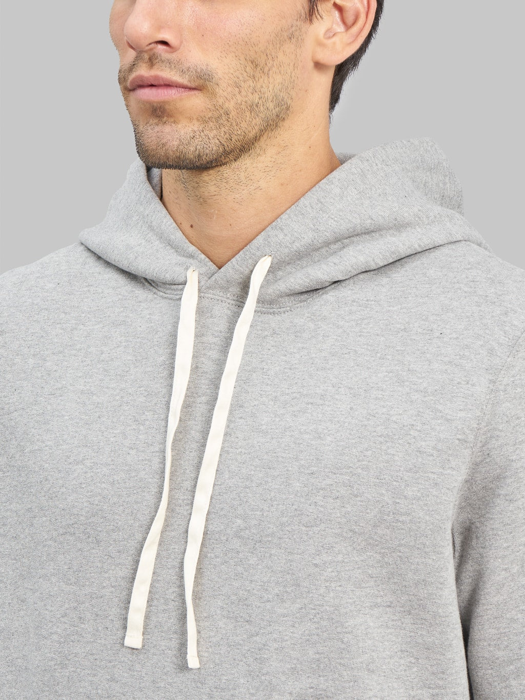Merz b schwanen loopwheeled hoodie grey chest fabric