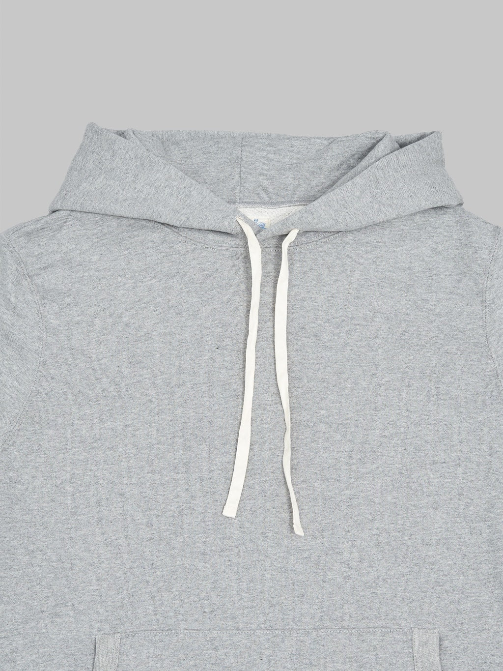 Merz b schwanen loopwheeled hoodie grey front collar view
