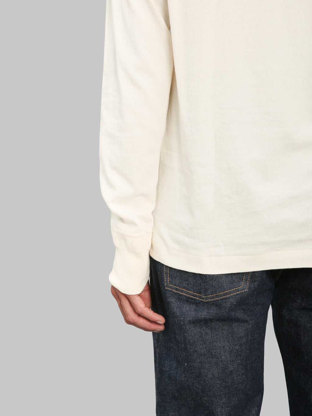 Merz b. Schwanen 102 Maco-Imit 4.6oz Long Sleeve Loopwheeled Henley T-Shirt Nature