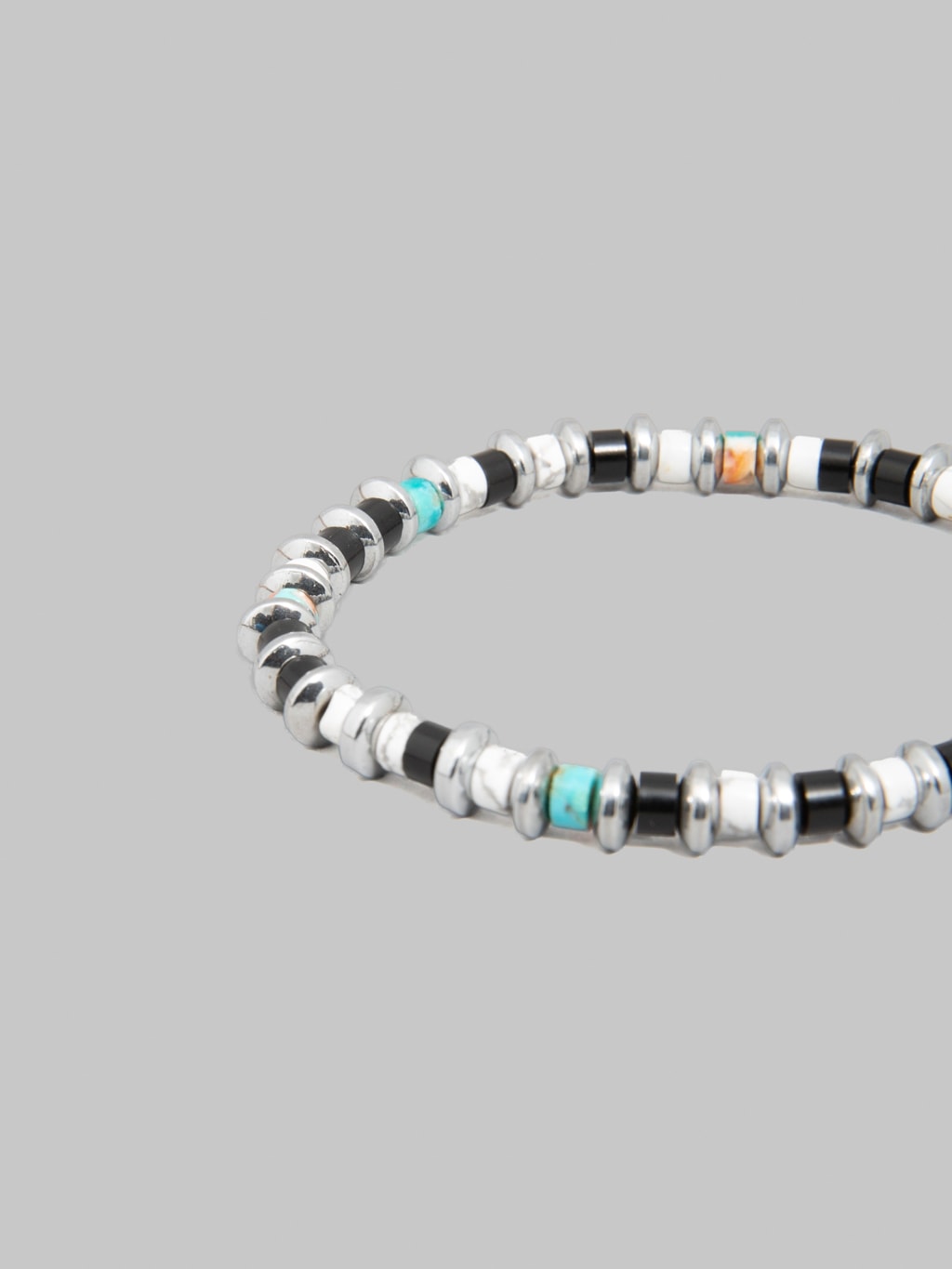 Mikia Hematite Roundel Bracelet Jet Turquoise