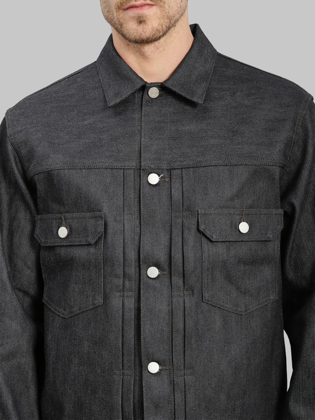 Momotaro Jeans MMGJ0302 #002 Cashmere Denim Jacket Type II chest