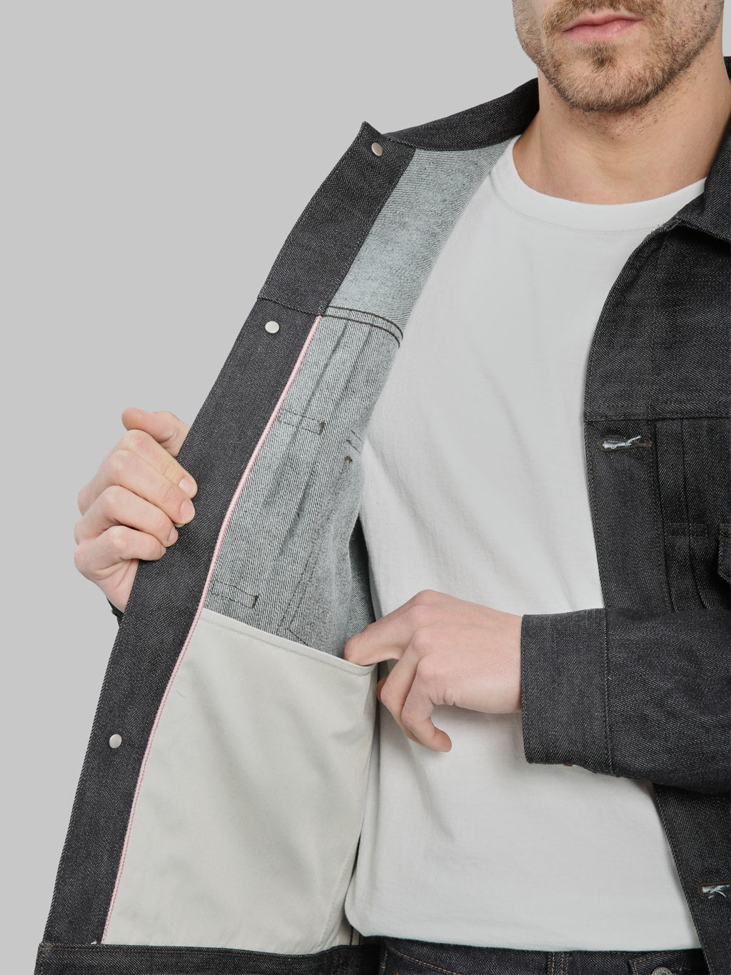 Momotaro Jeans MMGJ0302 #002 Cashmere Denim Jacket Type II inner pocket