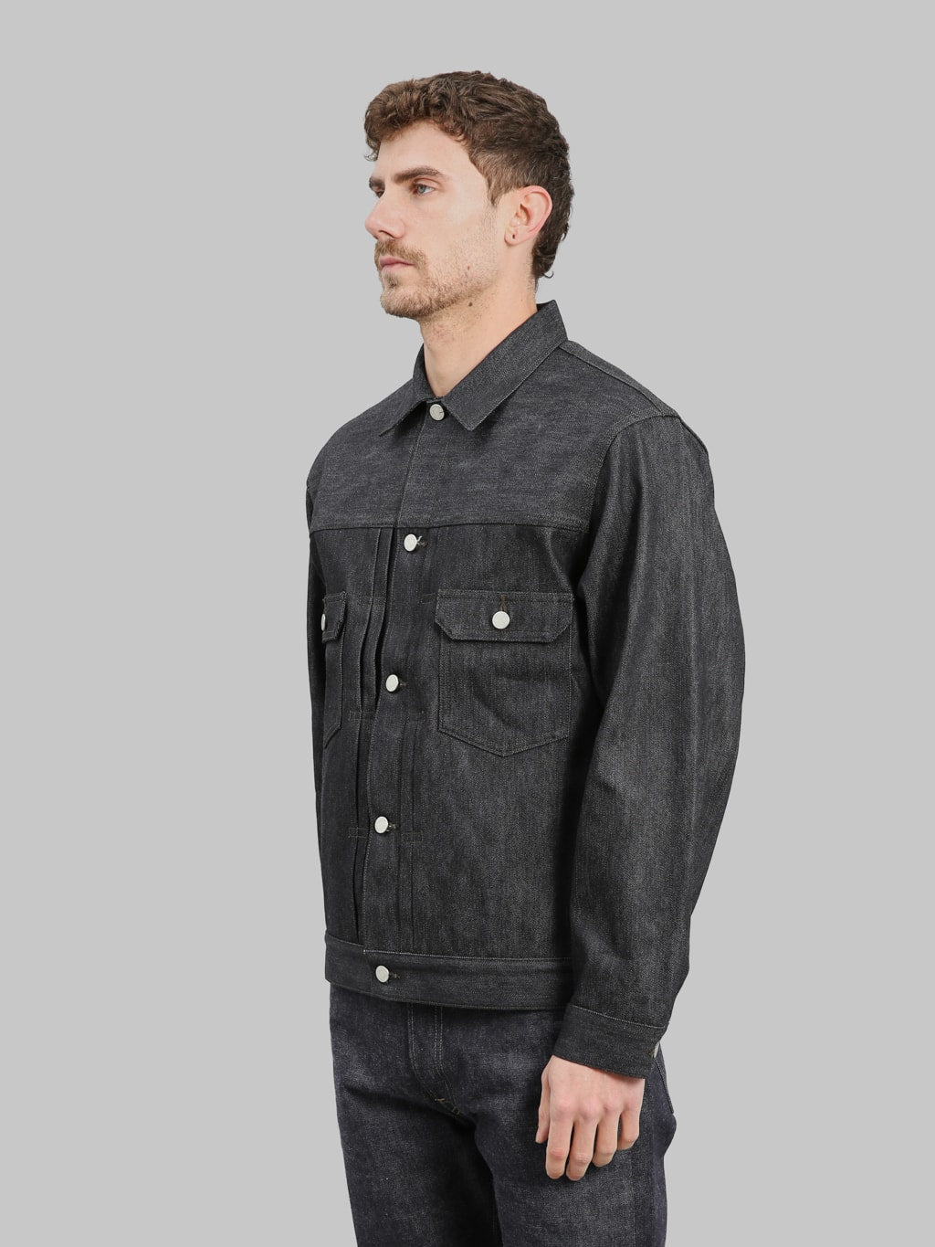 Momotaro Jeans MMGJ0302 #002 Cashmere Denim Jacket Type II side fit