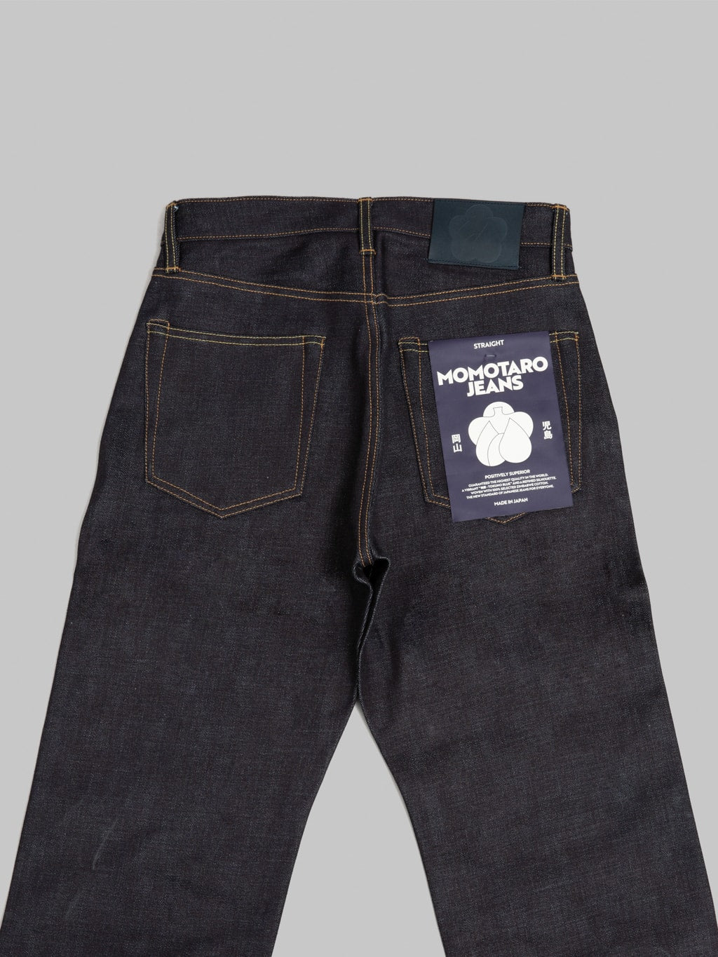 momotaro 100 standard straight selvedge jeans front back details