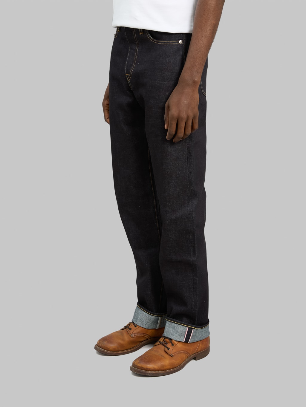 momotaro 100 standard straight selvedge jeans front side fit