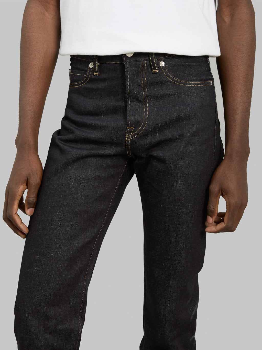 momotaro 200 standard tapered selvedge jeans waist
