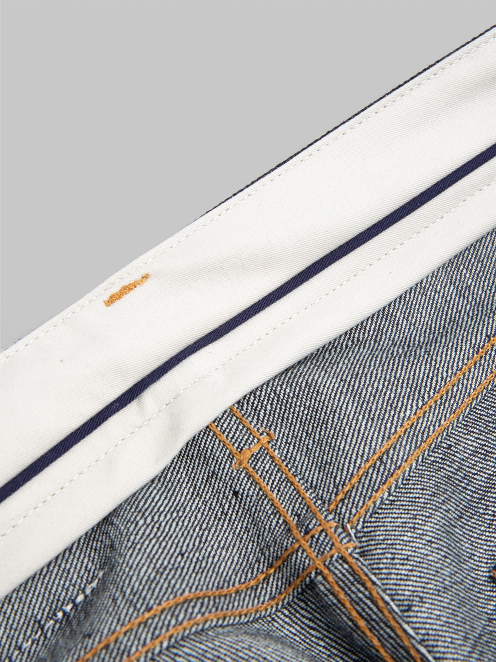momotaro 300 standard slim selvedge jeans waistband