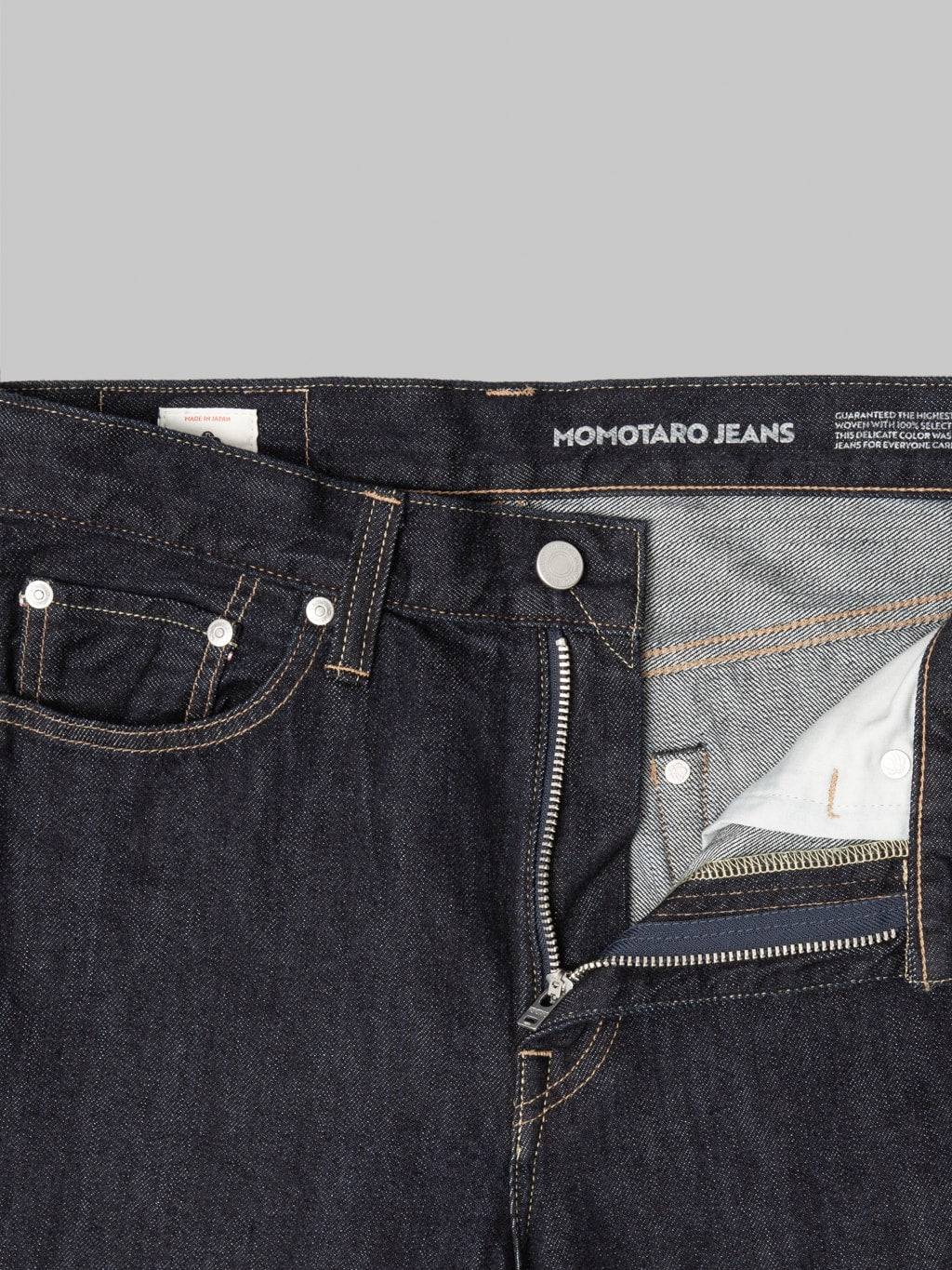 Momotaro MXJE14055S 11oz Lightweight Straight Jeans zip