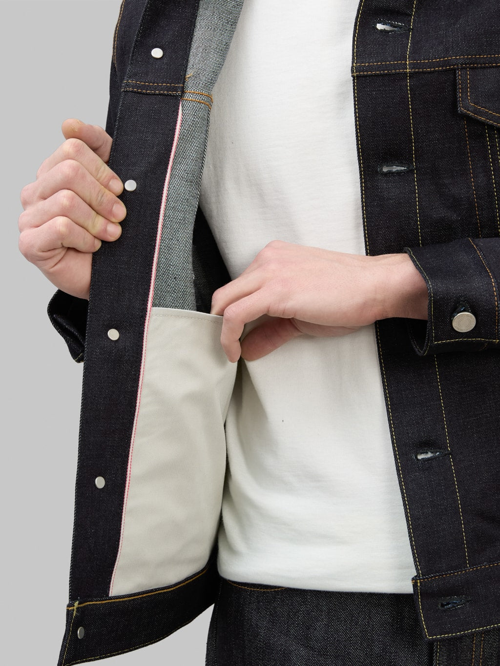 momotaro jeans 003 standard denim type 3 jacket interior pocket