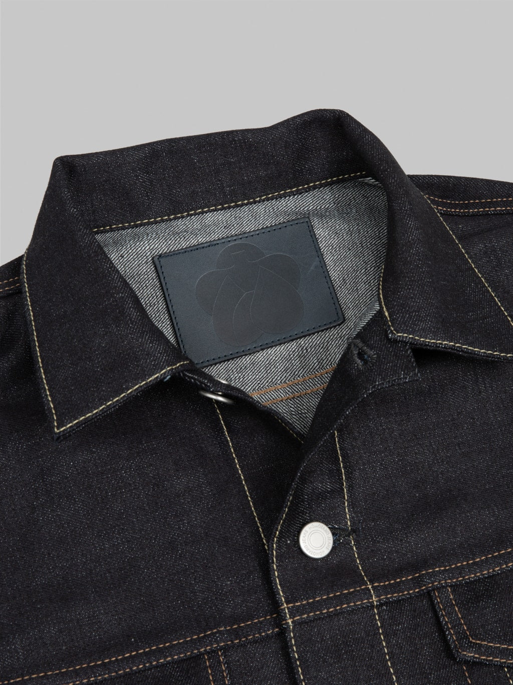 momotaro jeans 003 standard denim type 3 jacket leather patch