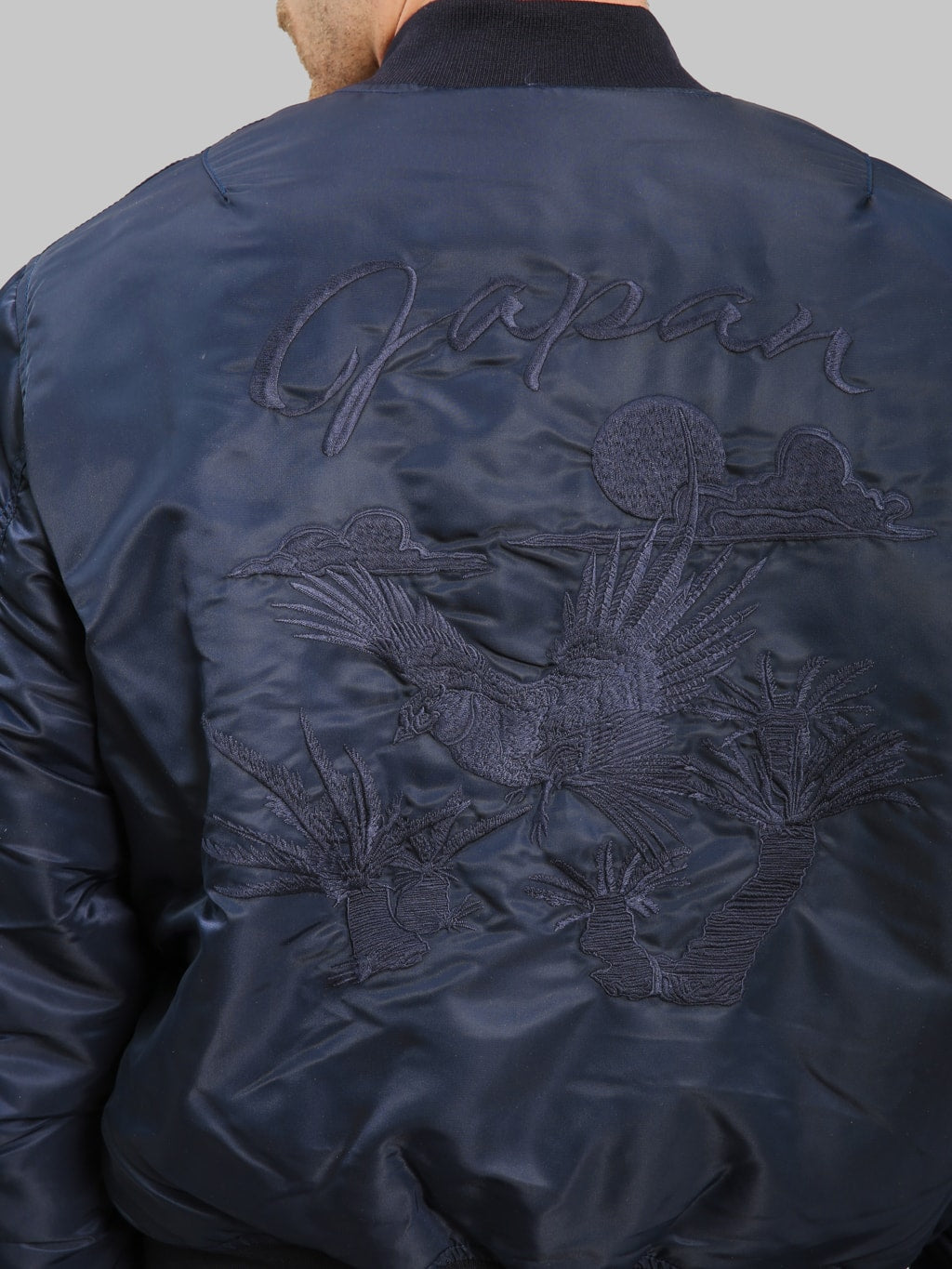 Momotaro Jeans MMOT6311 Embroidery MA1 Jacket Navy souvenir back detail