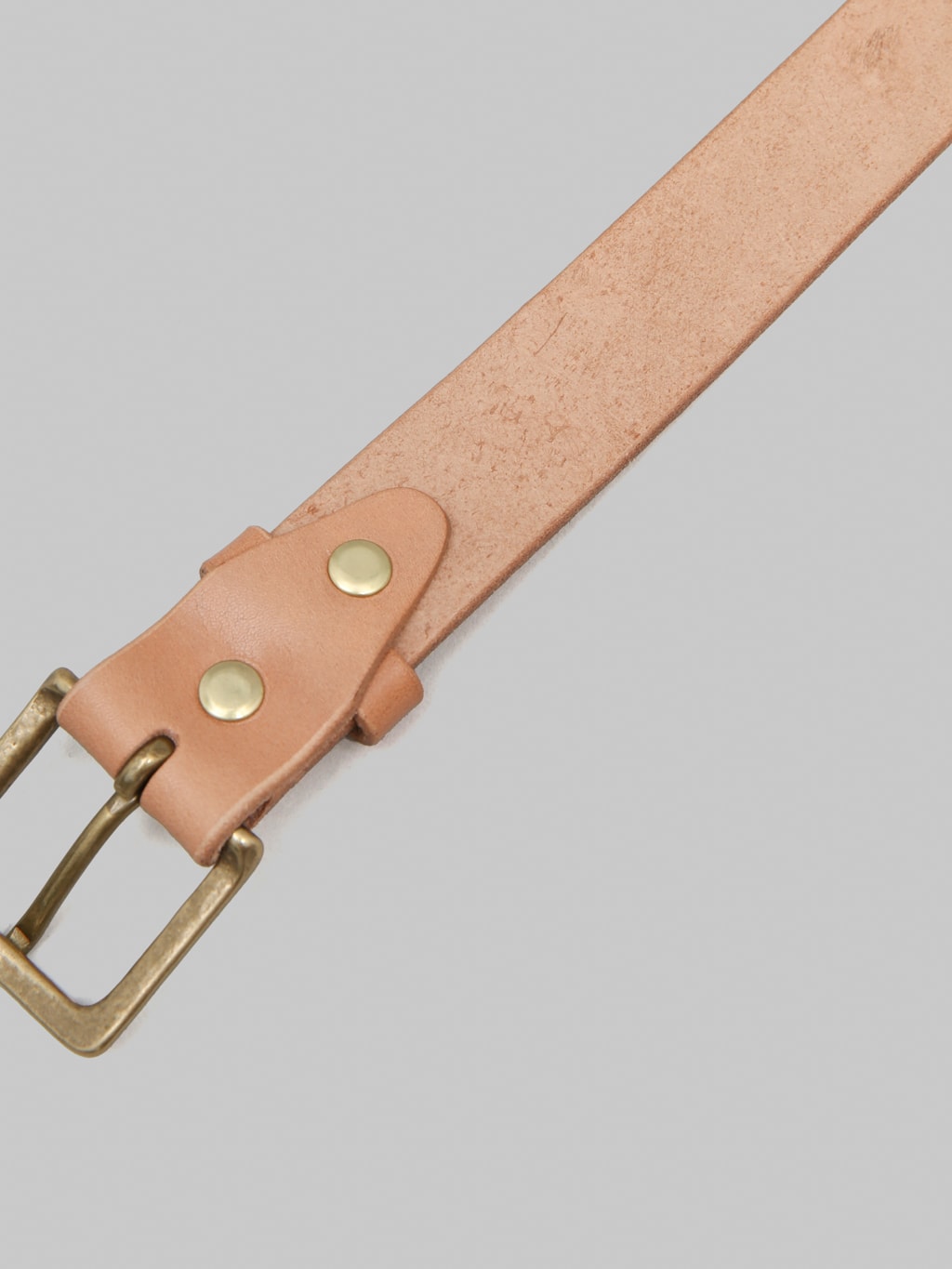Momotaro Jeans MMGD1001 Gold Buckle Benz Leather Belt Natural